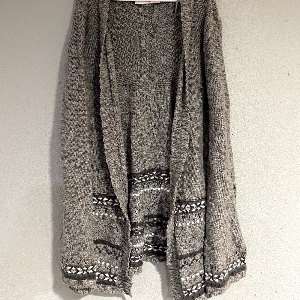 Girls justice cardigan size 12 gray knit